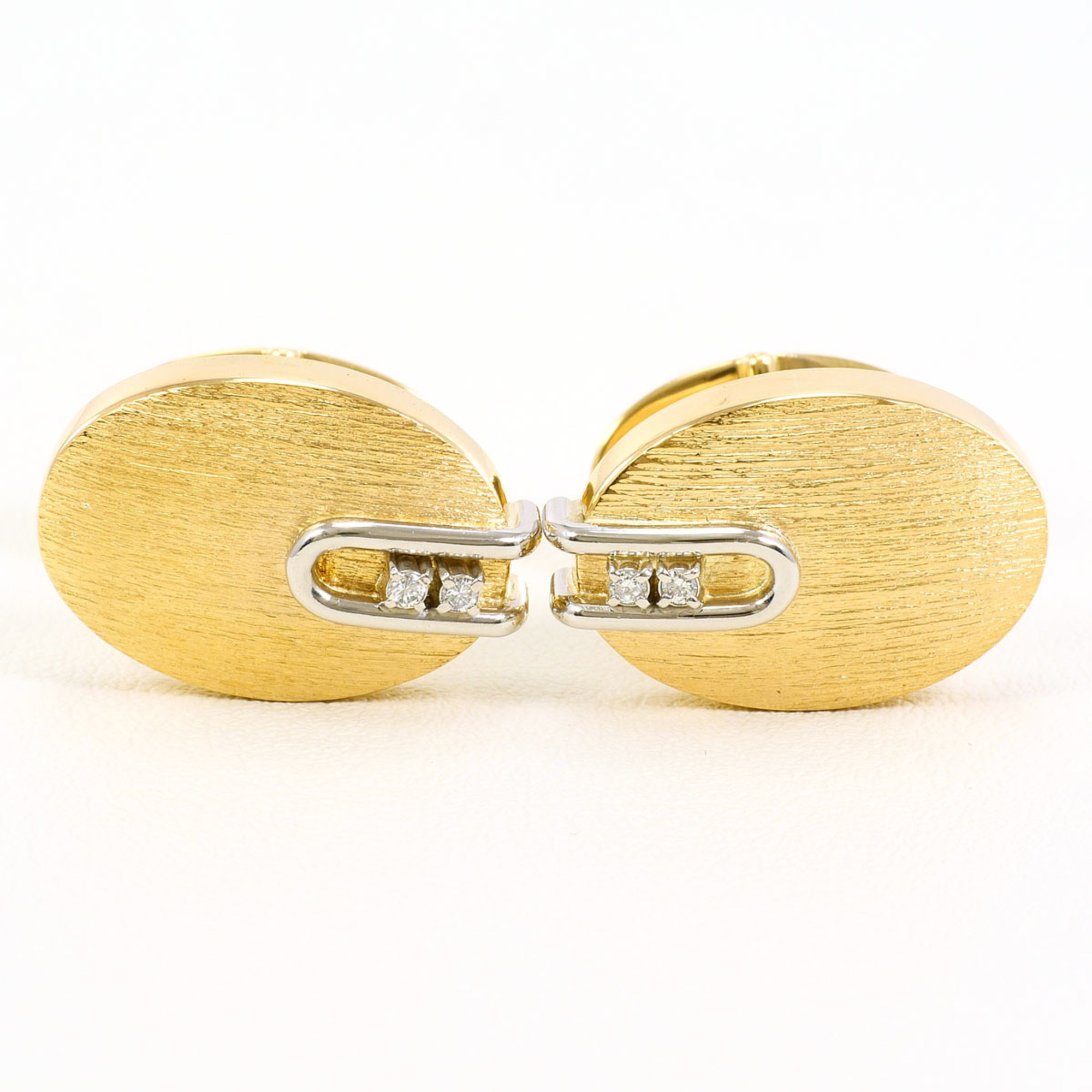 18k 18Karat Yellow Gold Yg And Platinum Pt900 Cufflinks With 0026 Ct
